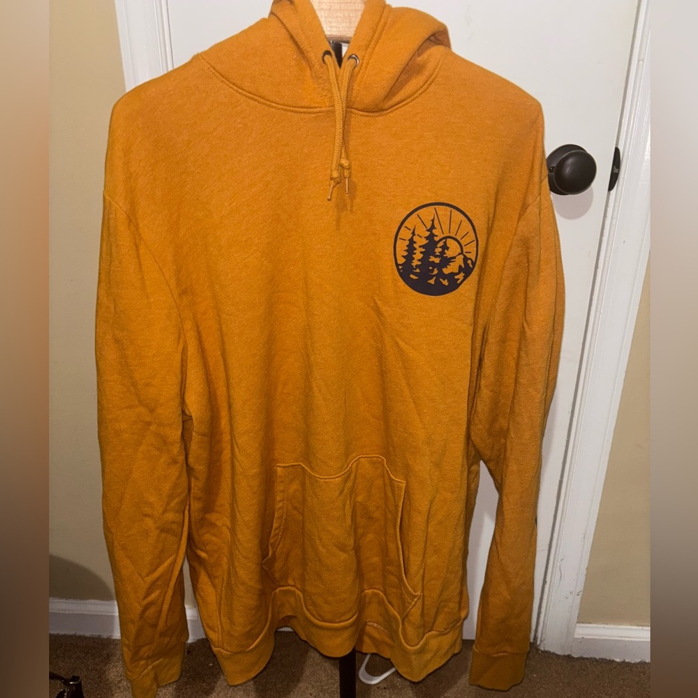 Plus Size Old Navy Men's Golden Hoodie with Tree Design